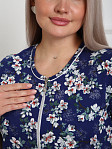 Халат Лотос набивка синий/сакура