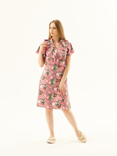 Халат Джульетта брусника/цветы