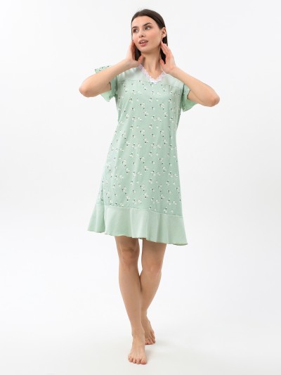 Ночная сорочка Астра крыло фисташка/цветы