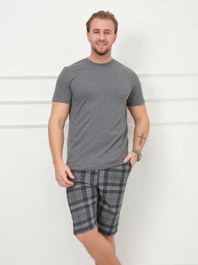 Костюм мужской Джой серый/клетка