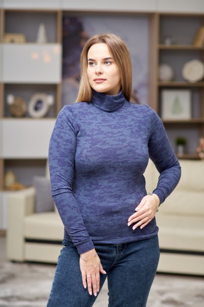 Водолазка классическая ангора индиго КМФ