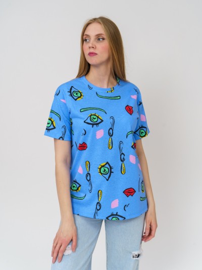 Футболка женская Краш голубая