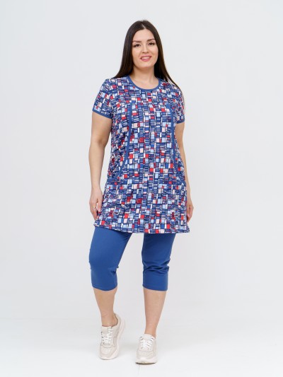 Костюм домашний Света индиго-геометрия