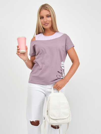 Футболка женская Чика корица/лаванда