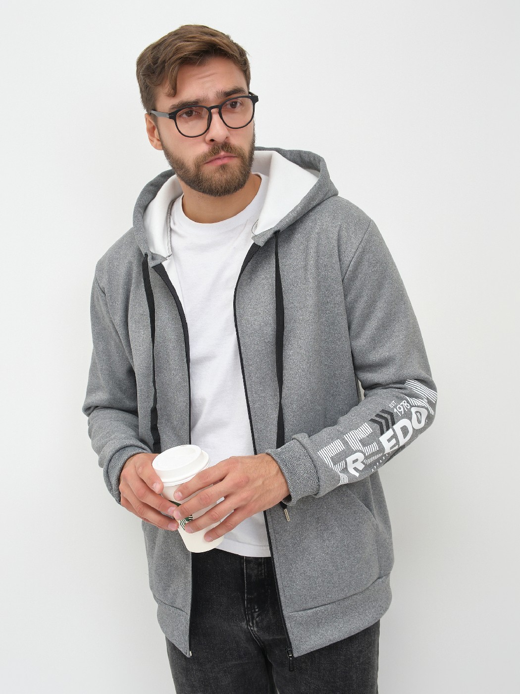 Толстовка муж. Дэнди 3-х нитка начес серый