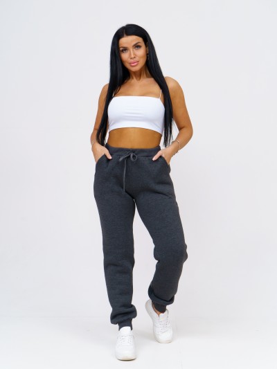 Брюки женские футер 3-х нитка антрацит/меланж