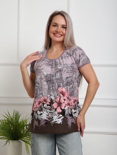 Футболка Сердечное тепло капучино/буквы