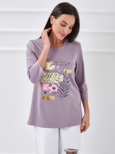 Лонгслив Элис рукав 3/4 светло-лиловый