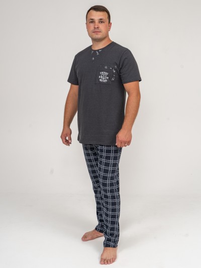 Брюки мужские Легион т-синий/клетка