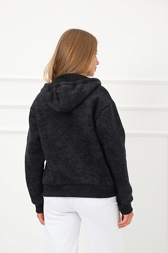 Толстовка женская Дюна начёс черный