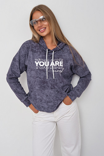 Толстовка женская Винтаж серый