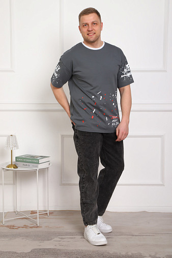 Футболка мужская Дорс футер серый