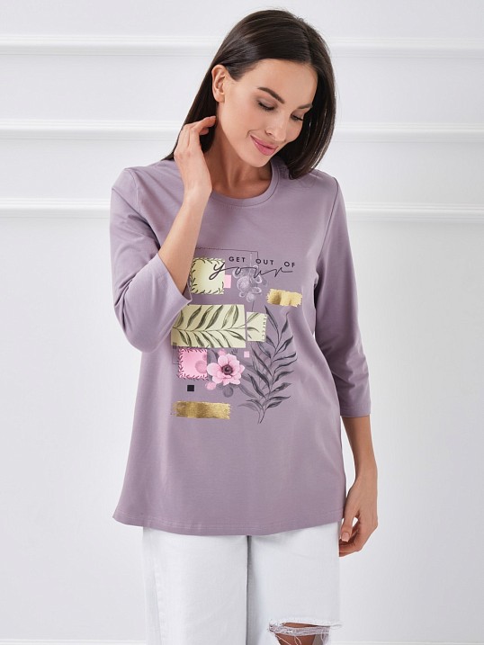 Лонгслив Элис рукав 3/4 светло-лиловый