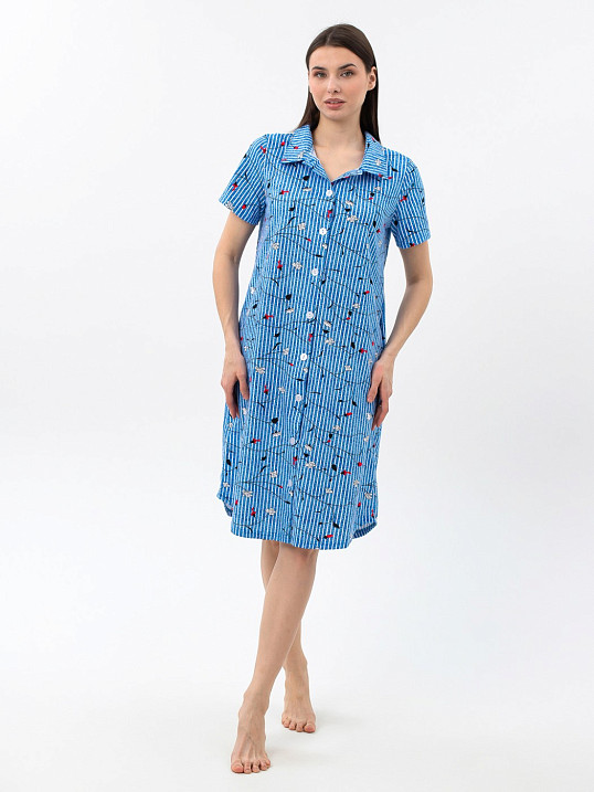 Халат Анна джинс/полоса