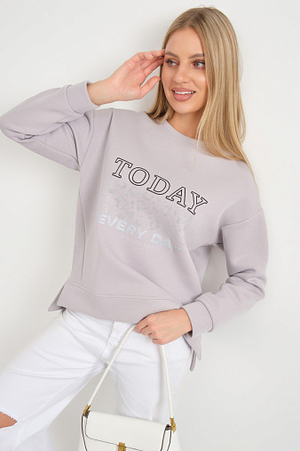 Свитшот женский Лео серый