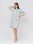 Ночная сорочка Камелия набивная белый/бирюза