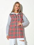 Рубашка жен. Гармония красная/клетка