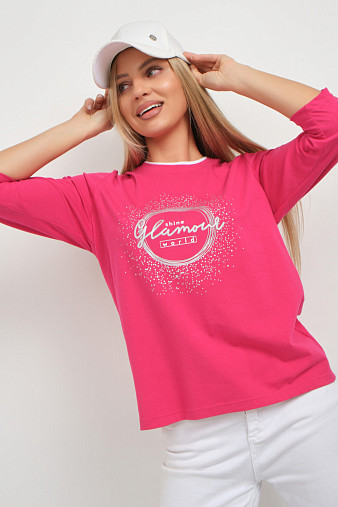 Лонгслив женский Магия фуксия