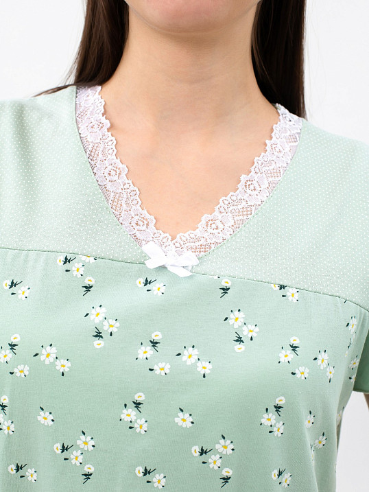 Ночная сорочка Астра крыло фисташка/цветы