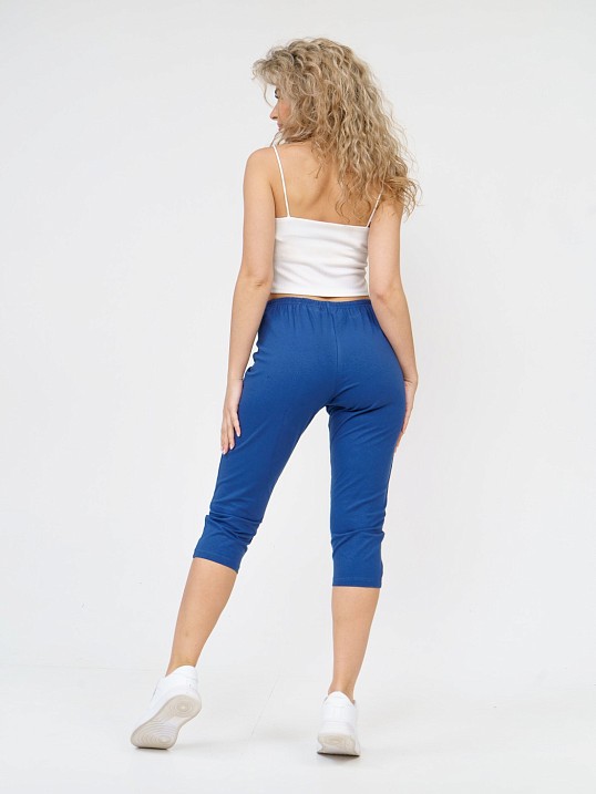 Бриджи кулирка с лайкрой однотонные индиго