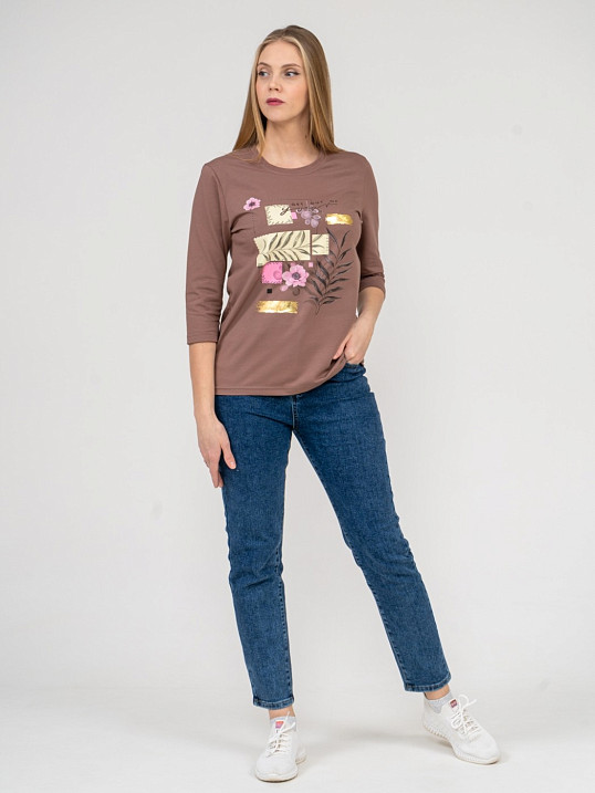 Лонгслив Элис рукав 3/4 какао