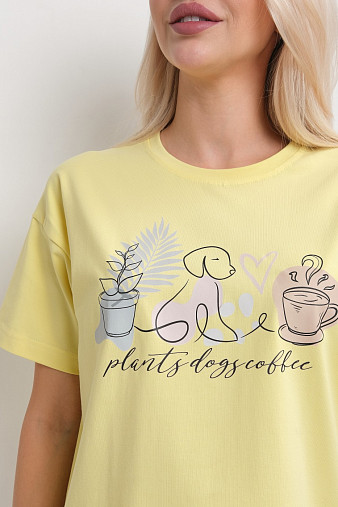 Футболка женская Смайл лимон