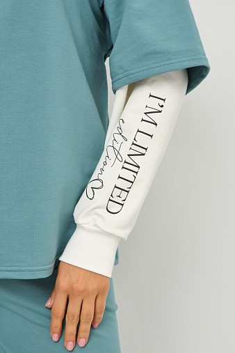 Костюм женский Венди со стразами бирюза