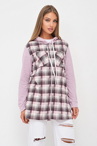 Рубашка Азарт-2 каштановый/клетка