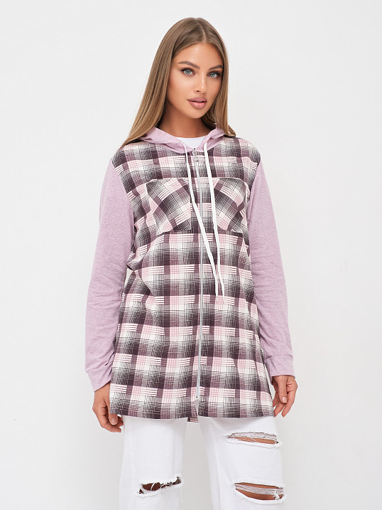 Рубашка Азарт-2 каштановый/клетка