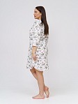 Ночная сорочка Камелия набивная белый/розы