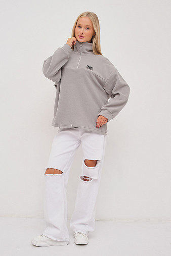 Толстовка жен. Тренд флис св.серый