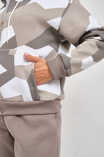 Костюм женский Дюна набивка начёс олива