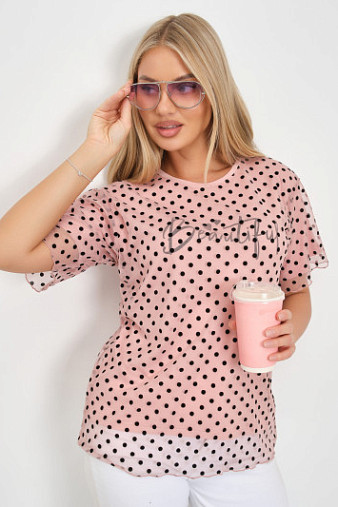 Футболка женская Бьюти вискоза пудра