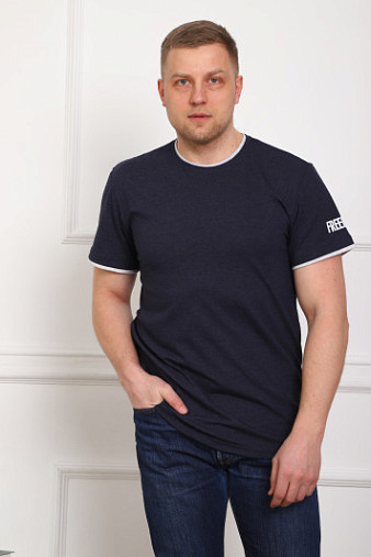 Футболка мужская Смарт синий/меланж