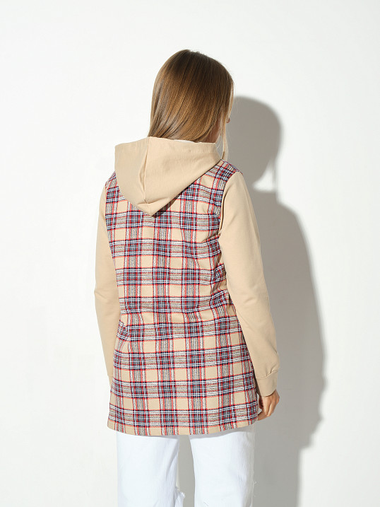 Рубашка жен. Гармония бежевый/клетка