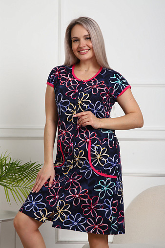 Халат Кира синий/бантик