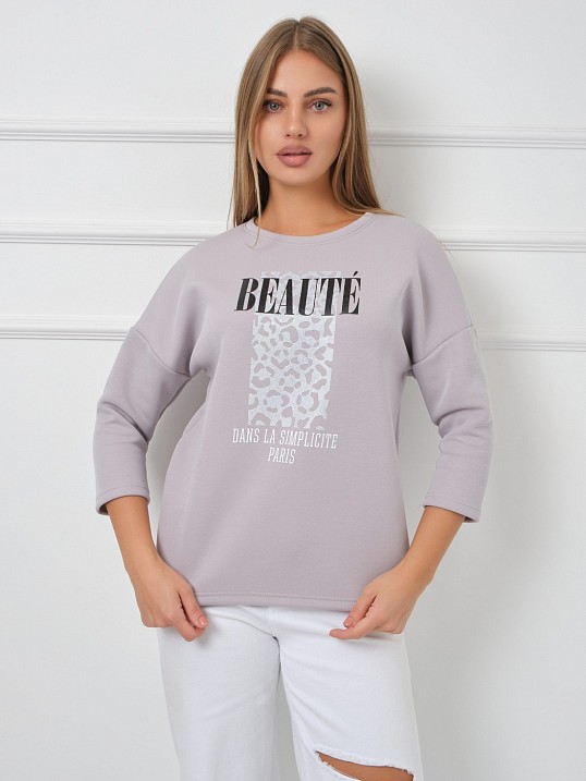 Свитшот женский Бьюти серый