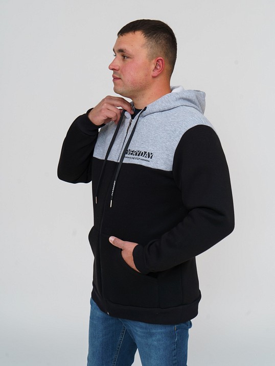 Толстовка мужская Фаворит черная 3-х нитка начес