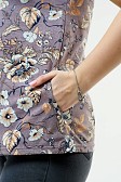 Футболка женская с карманами шоколад/цветы