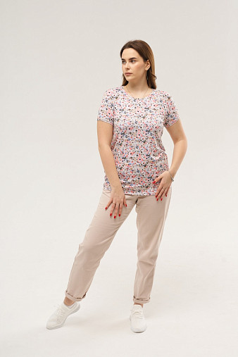 Футболка Карнавал вискоза мульт/цветы