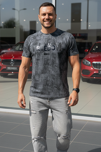 Футболка мужская Рич варенка серый