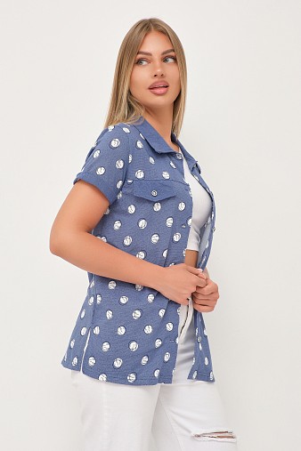 Рубашка Акцент джинс/горох