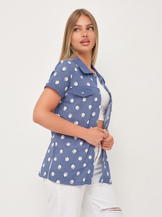 Рубашка Акцент джинс/горох
