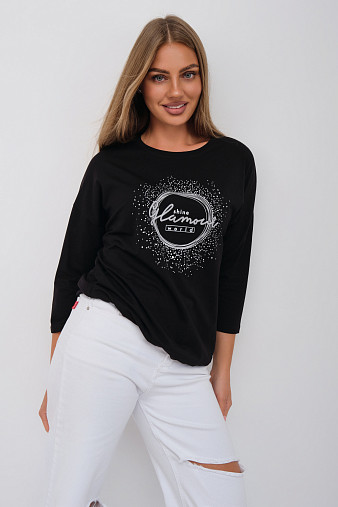 Лонгслив жен. Гламур черный