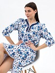 Ночная сорочка Камелия набивная белый/василек