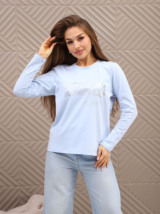 Лонгслив женский Рио голубой