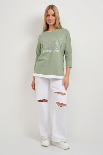 Лонгслив женский Лео фисташка