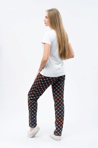 Брюки Силуэт чёрный/клетка