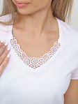 Футболка женская с кружевом белая