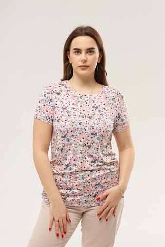 Футболка Карнавал вискоза мульт/цветы
